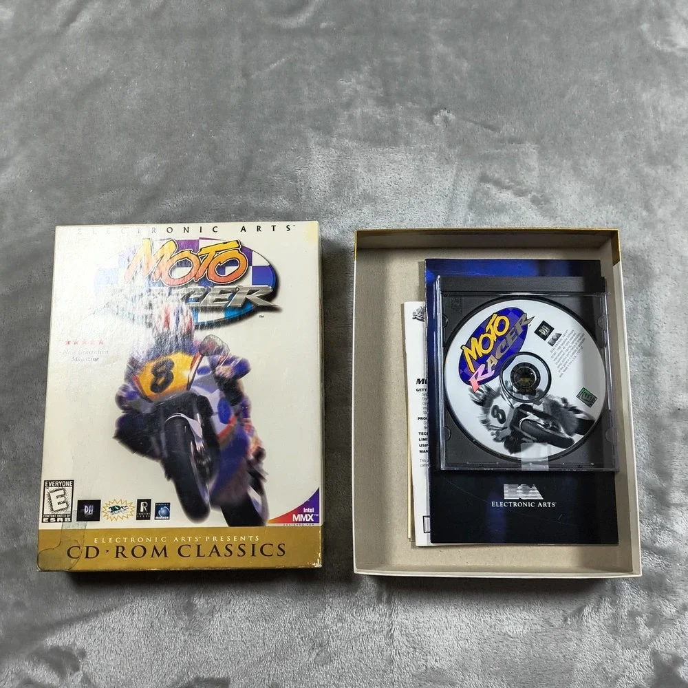 Vintage Moto Racer Video Game Box Set 1997 CD ROM Classics PC Windows 95 Rare